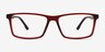 1Up Crystal Dark Red PlasticEyeglass Frames from EyeBuyDirect, Front View