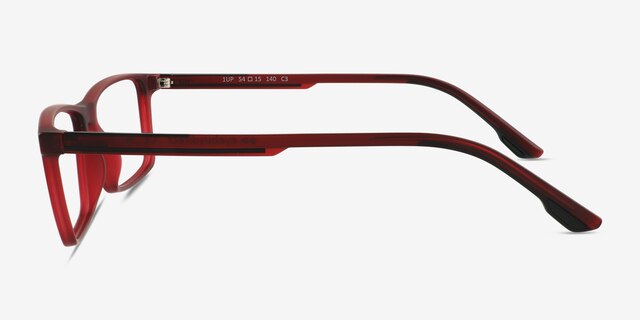 1Up Crystal Dark Red PlasticEyeglass Frames from EyeBuyDirect, Side View