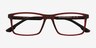 1Up Crystal Dark Red PlasticEyeglass Frames from EyeBuyDirect, Closed View