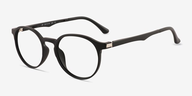 Xp Matte Black PlastiqueMontures de lunettes de vue d'EyeBuyDirect, Vue d'Angle