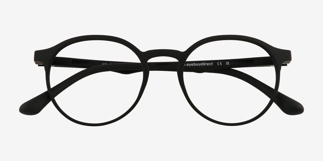 Xp Matte Black PlastiqueMontures de lunettes de vue d'EyeBuyDirect, Vue Rapprochée