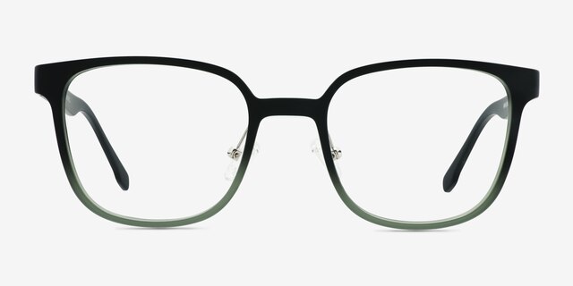 GG Black Green PlasticEyeglass Frames from EyeBuyDirect, Front View