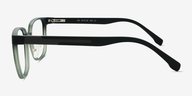 GG Black Green PlasticEyeglass Frames from EyeBuyDirect, Side View