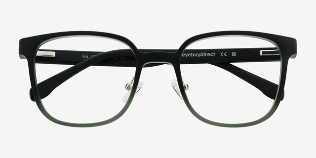 GG Black Green PlasticEyeglass Frames from EyeBuyDirect, Closed View