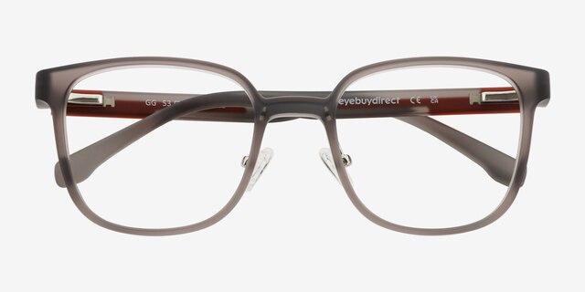 GG Gris PlastiqueMontures de lunettes de vue d'EyeBuyDirect, Vue Rapprochée