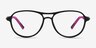 Hud Matte Black PlasticEyeglass Frames from EyeBuyDirect, Front View