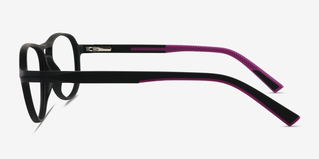 Hud Matte Black PlasticEyeglass Frames from EyeBuyDirect, Side View