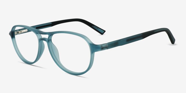 Hud Matte Crystal Teal PlastiqueMontures de lunettes de vue d'EyeBuyDirect, Vue d'Angle