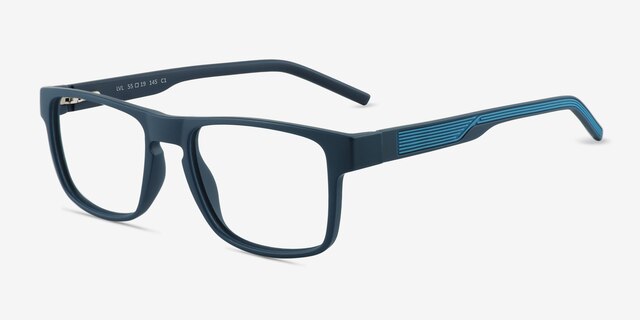Lvl Matte Navy PlastiqueMontures de lunettes de vue d'EyeBuyDirect, Vue d'Angle