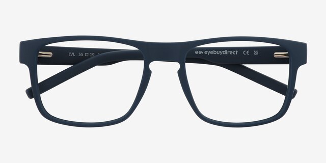 Lvl Matte Navy PlastiqueMontures de lunettes de vue d'EyeBuyDirect, Vue Rapprochée