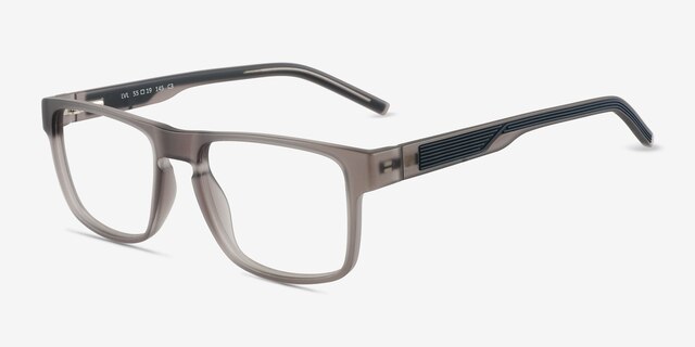 Lvl Matte Crystal Gray PlasticEyeglass Frames from EyeBuyDirect, Angle View