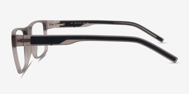 Lvl Matte Crystal Gray PlasticEyeglass Frames from EyeBuyDirect, Side View