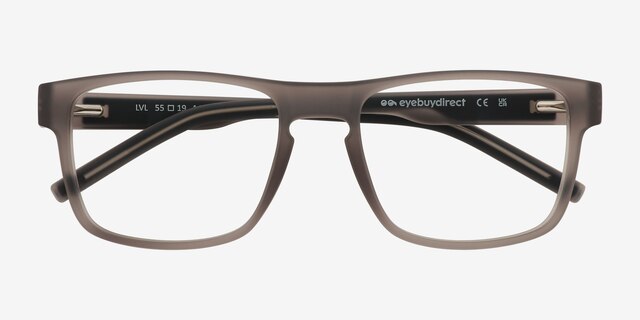 Lvl Matte Crystal Gray PlasticEyeglass Frames from EyeBuyDirect, Closed View