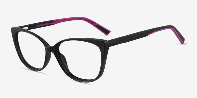 Ign Matte Black PlastiqueMontures de lunettes de vue d'EyeBuyDirect, Vue d'Angle