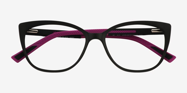 Ign Matte Black PlastiqueMontures de lunettes de vue d'EyeBuyDirect, Vue Rapprochée