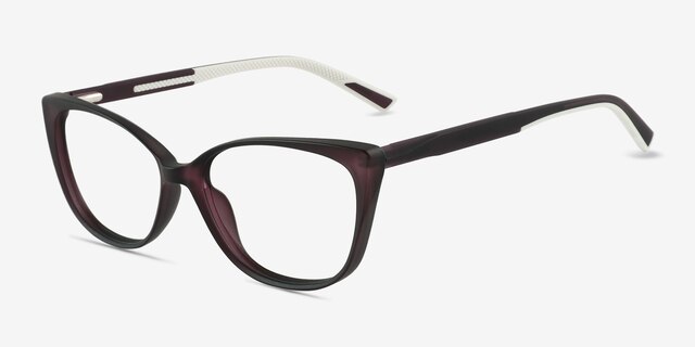 Ign Crystal Dark Purple PlastiqueMontures de lunettes de vue d'EyeBuyDirect, Vue d'Angle