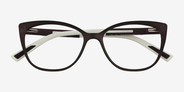 Ign Crystal Dark Purple PlastiqueMontures de lunettes de vue d'EyeBuyDirect, Vue Rapprochée
