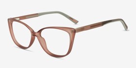 Ign Crystal Light Pink Plastique Montures de lunettes de vue d'EyeBuyDirect, Vue d'Angle