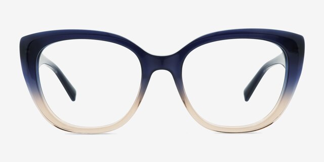Billow Blue Brown AcetateEyeglass Frames from EyeBuyDirect, Front View