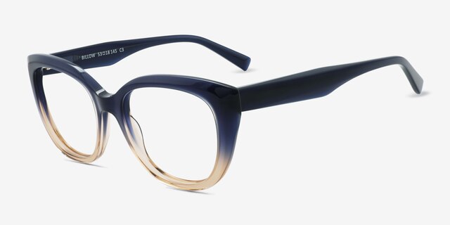 Billow Blue Brown AcetateEyeglass Frames from EyeBuyDirect, Angle View