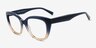 Billow Blue Brown AcetateEyeglass Frames from EyeBuyDirect, Angle View