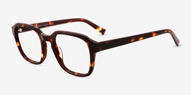 Breaker Tortoise AcetateEyeglass Frames from EyeBuyDirect, Angle View