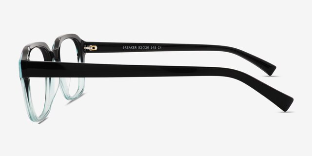 Breaker Black Green AcetateEyeglass Frames from EyeBuyDirect, Side View