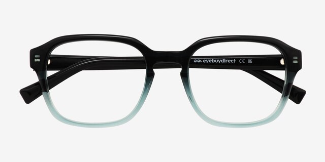 Breaker Black Green AcetateEyeglass Frames from EyeBuyDirect, Closed View