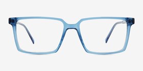 Roll Bleu Plastique Montures de lunettes de vue d'EyeBuyDirect, Vue de Face