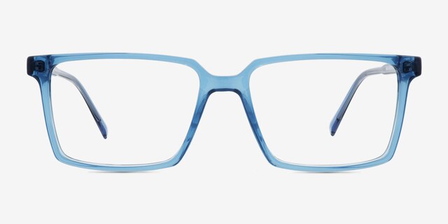Roll Blue PlasticEyeglass Frames from EyeBuyDirect, Front View
