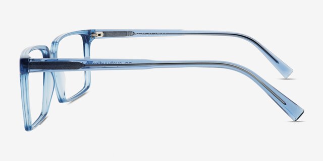 Roll Blue PlasticEyeglass Frames from EyeBuyDirect, Side View