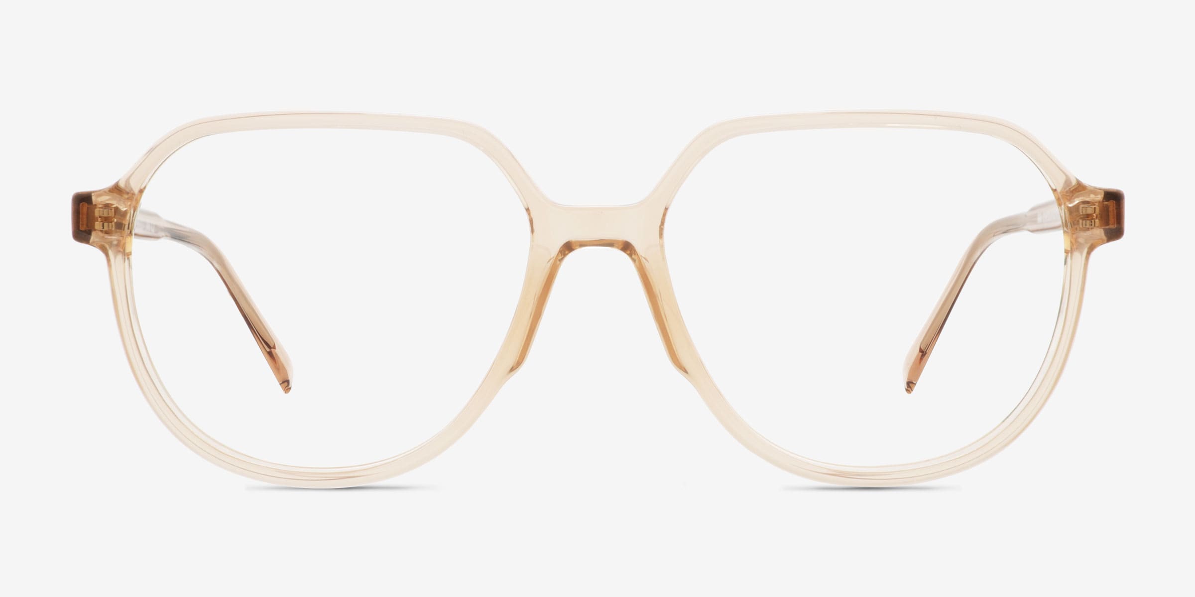Serene Square Clear Orange Full Rim Eyeglasses | Eyebuydirect
