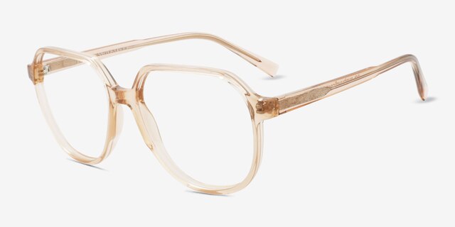 Serene Clear Orange PlasticEyeglass Frames from EyeBuyDirect, Angle View