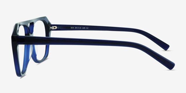 Sea Navy AcetateEyeglass Frames from EyeBuyDirect, Side View