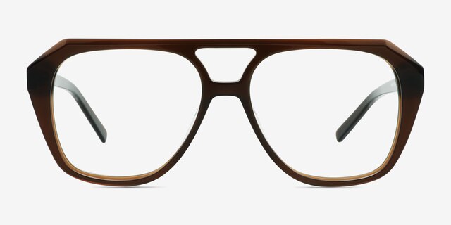 Sea Chocolate AcetateEyeglass Frames from EyeBuyDirect, Front View