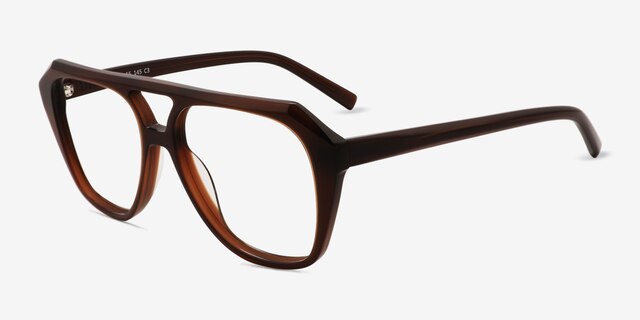 Sea Chocolate AcetateEyeglass Frames from EyeBuyDirect, Angle View