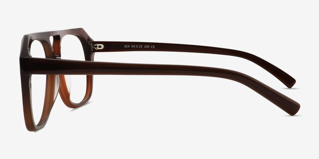 Sea Chocolate AcetateEyeglass Frames from EyeBuyDirect, Side View