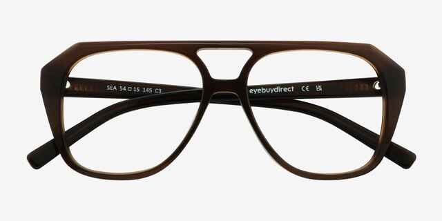 Sea Chocolate AcetateEyeglass Frames from EyeBuyDirect, Closed View