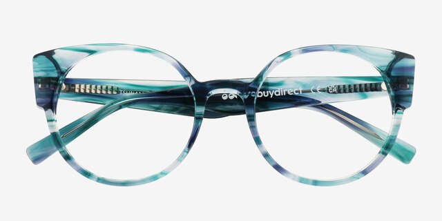 Tsunami Floral AcetateEyeglass Frames from EyeBuyDirect, Closed View