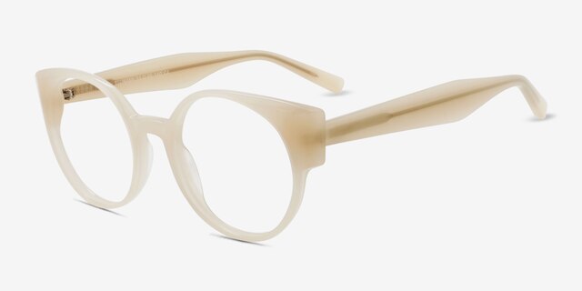 Tsunami White AcetateEyeglass Frames from EyeBuyDirect, Angle View