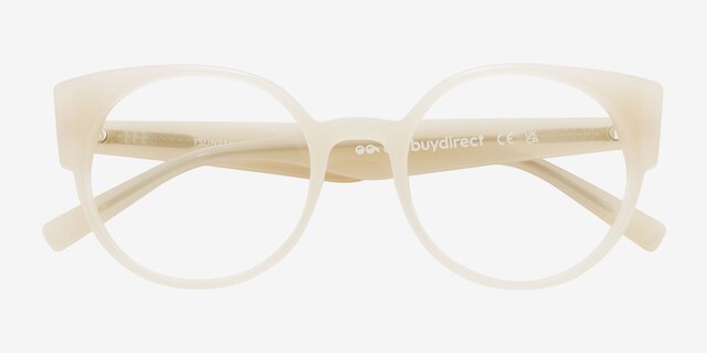 Tsunami White AcetateEyeglass Frames from EyeBuyDirect, Closed View