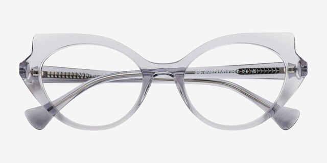 Painted Lady Gray AcetateEyeglass Frames from EyeBuyDirect, Closed View