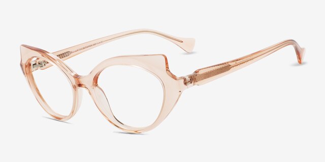 Painted Lady Coral AcetateEyeglass Frames from EyeBuyDirect, Angle View