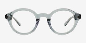 Miles Clear Green Acétate Montures de lunettes de vue d'EyeBuyDirect, Vue de Face