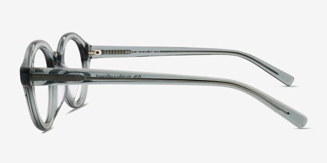 Miles Clear Green AcetateEyeglass Frames from EyeBuyDirect, Side View