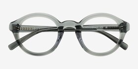 Miles Clear Green Acétate Montures de lunettes de vue d'EyeBuyDirect, Vue Rapprochée