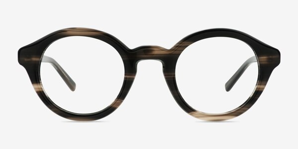 Miles Striped Brown Acétate Montures de lunettes de vue