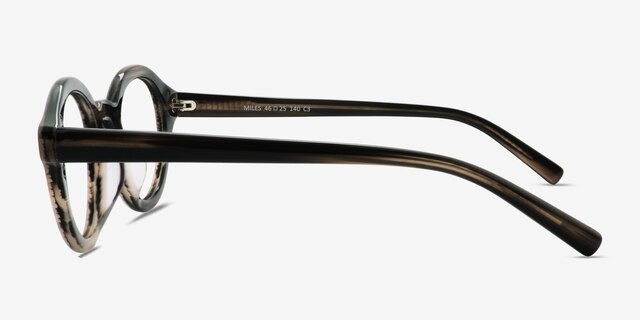 Miles Striped Brown AcetateEyeglass Frames from EyeBuyDirect, Side View
