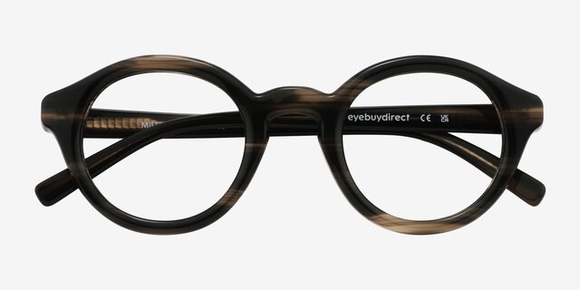 Miles Striped Brown AcetateEyeglass Frames from EyeBuyDirect, Closed View