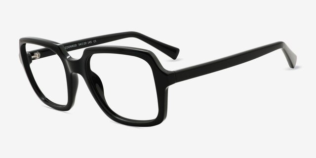 Coonrod Black Eco-friendlyEyeglass Frames from EyeBuyDirect, Angle View